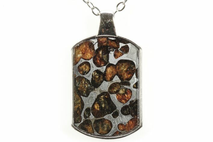 Sericho Pallasite Dog Tag Meteorite Pendant - Kenya #238749